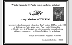 Nekrolog st.asp. Mariusza Koziarskiego