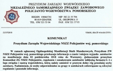 Komunikat Zarządu Wojewódzkiego dotyczący wyjazdu na manifestację